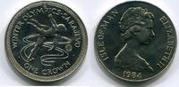 Isle of Man 1 Crown 1984 ~ ~ Olympiade Sarajevo ~ unc 50.20 元 含税 ＋  66.94 元 运费