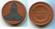Leipzig, Porzellan Medaille 1913-1923 10 Jahre Völkerschlacht-Denkmal, -