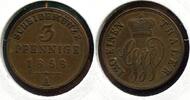 Schaumburg-Lippe, 3 Pfennig Georg Wilhelm 1807-1860, -