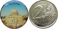 Vatikan 2 Euro Petersdom in Farbe emailliert - mit Gold veredelt -