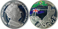 British Virgin Islands 10 Dollars Olympische Sommerpiele 2016 in Rio, Golf, Golfspieler und Fackel -