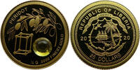 Liberia 25 Dollar Die Welt der Edelsteine - Peridot - 0,5 g Gold -