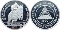 Nicaragua 10000 Cordobas Olympische Spiele 1992 in Albertville - Reiter -