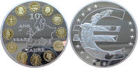 Deutschland Gigant - Medaille 10 Jahre Euro - Raub der Europa - versilbert mit Goldauflage -