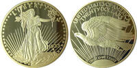 USA Medaille Gigant Replik 20 $ Gold Eagle 1933 vergoldet -