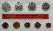 Deutschland 10,68 DM Kursmünzen-Satz (9 Münzen von 1 Pfennig bis 5 Mark) - München -