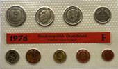 Deutschland 10,68 DM Kursmünzen-Satz (9 Münzen von 1 Pfennig bis 5 Mark) - Stuttgart -