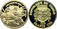 Kongo 100 Francs CFA Smallest Gold classics - Golden animals - The Possum - Das Opossum - -