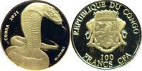 Kongo 100 Francs CFA Smallest Gold classics - Golden animals - The Cobra - Die Kobra - -