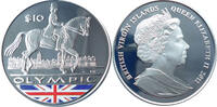 British Virgin Islands 10 Dollars Olympische Spiele 2012 in London -Reitsport- Farbmünze -