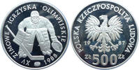 Polen 500 Zloty Olympische Winterspiele 1988 in Calgary- Eishockey -