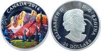 Kanada 20 Dollars Kanadische Landschaft - Die Rocky Mountains - Silber mit Farbapplikation -