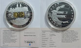 Deutschland Gigant Medaille 10 Jahre Euro - Gedenkprägung Luxemburg - versilbert mit Goldauflage -