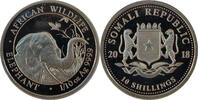 Somalia 10 Schilling African Wildlife - Elefant - 1/10 Oz Silber -