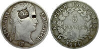 FRANCE 5 Francs with tiger head countermark Napoleon I - HIGHEST RARITY - unrecorded combination date 1814 with c/m P3 -