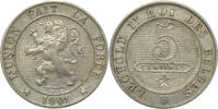 BELGIUM 5 Centimes Leopold II - SMALL LION -
