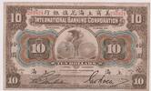 China. International Banking Coporation, Shanghai. 10 Dollars, -