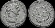 Roman AE As Trajan AE As S C in wreath-Rare! -