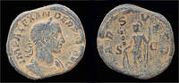 Roman sestertius Severus Alexander sestertius Mars standing left -