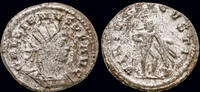 Roman antoninianus Gallienus silvered antoninianus Hercules standing right -