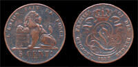 Belgium 5 centime Belgium Leopold I 5 centimes 1857 -