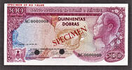 500 Dobras Saint Thomas and Prince SPECIMEN Pick-54s UNC -