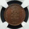 5 Reis Portuguese India GOA NGC Graded MS-62 ONLY 51,000 Mintage Rare -