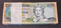 Bahamas 1/2 Dollar Bahamas Bundle 100 Consecutive Notes QEII Pick-68 Crisp UNC -