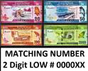20,50,100,1000 Rupee Sri Lanka 2015-16 MATCHING 2 Digits LOW Serial 0000XX UNC -