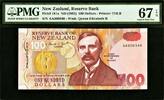 New Zealand New Zealand $100 1st Prefix LOW AA 000340 P-181a SUPERB GEM UNC PMG 67 EPQ -
