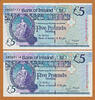 Ireland 5 Pounds Northern Ireland 2 Consecutive Low Serial 000113 & 114 Pick-86 UNC -