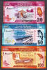 100 Rupees Sri Lanka 20, 50 2015-16 MATCHING LOW Serial 000777 Pick-123-125 UNC -
