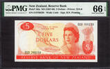 New Zealand 5 Dollars New Zealand ND Fleming Prefix- 010 P-165a GEM UNC PMG 66 EPQ -