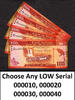 100 Rupees Sri Lanka CHOOSE ANY LOW Serial 000010 to 000040 Pick-125b UNC -