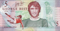 Ireland 5 Pounds Ireland Ulster Bank Commemorative George Best with FOLDER Gem UNC -