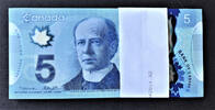 Canada Canada Polymer $5 PACK 100 Pieces Pick-106b 'HCJ' Original UNCIRCULATED -