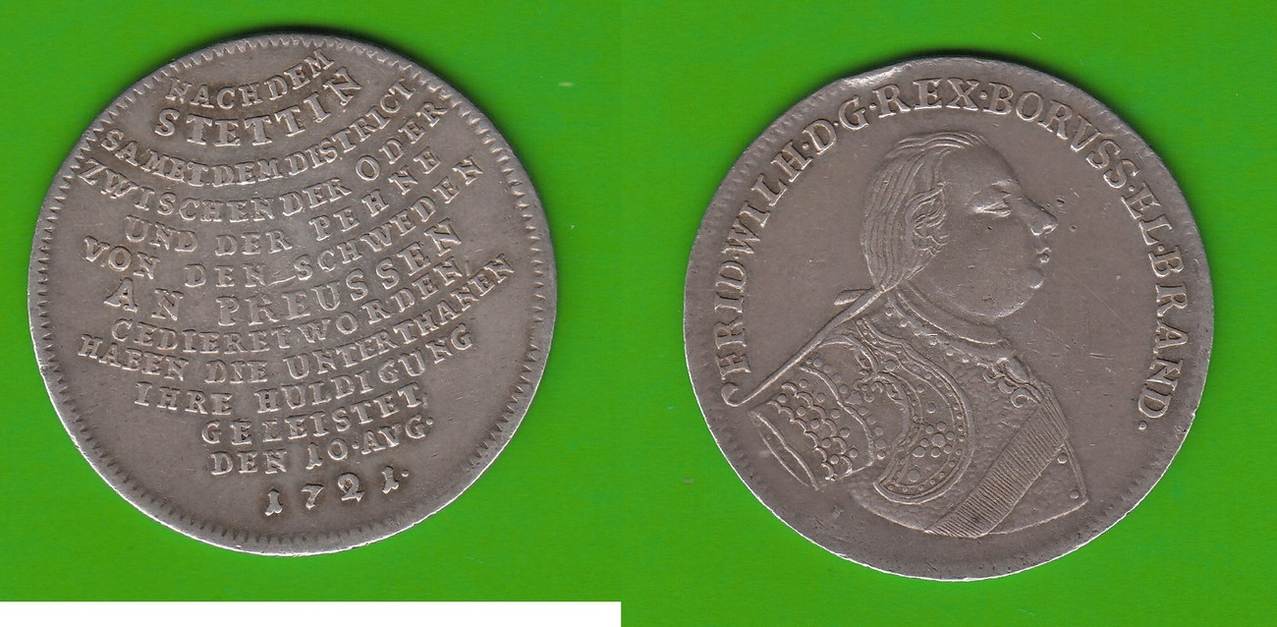 1/2 taler 1721 preuen auf die huldigung in