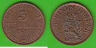 Hessen-Kassel 3 Heller Friedrich Wilhelm I. 1847-1866, toll erhalten -