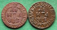 Russland Denga Peter I. der Große 1682-1725, 2 Münzen -