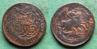 Russland 2 Kopeken Elisabeth I. 1741-1761, deutlich überprägt auf Kopeke 1755 -
