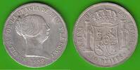 Spanien 10 Reales Isabel II. 1833-1868, Barcelona, toll erhalten -