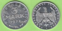 Weimarer Republik 3 Mark sehr selten in dieser Ausführung -