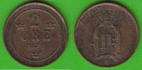 Schweden 2 Öre Oskar II. 1872-1907 -