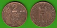 Norwegen 2 Öre Haakon VII. 1905-1957, besserer Jahrgang -