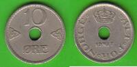 Norwegen 10 Öre Haakon VII. 1905-1957, seltenster Jahrgang dieses Typs -