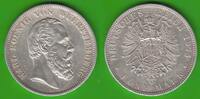 Württemberg 5 Mark Karl 1864-1891, hübsch -