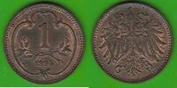 Österreich 1 Heller Franz Joseph I. 1848-1916, toll erhalten -