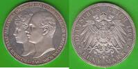 Mecklenburg-Schwerin 5 Mark Friedrich Franz IV. 1897-1918, auf die Hochzeit, toll erhalten -