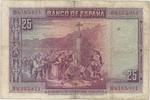 Espagne 25 Pesetas 1928 SPAIN - PICK 74 - 25 PESETAS - 15/08/1928 - VF  41.84 元  ＋  62.75 元 运费