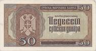 Serbie 50 Dinara 1942 SERBIA - PICK 29 - 50 DINARA - 01/05/1942 SS+ 125.51 元  ＋  62.75 元 运费